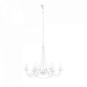 Candelabru alb din metal cu 6 becuri Roza Quiet Object