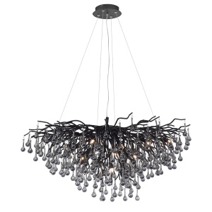 Candelabru negru din metal cu 10 becuri Iicicle Zuma Line