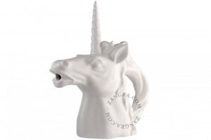 Carafa alba din ceramica 500 ml Unicorn White Zangra