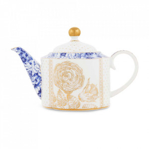 Ceainic multicolor din portelan 900 ml Small Royal White Pip Studio