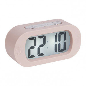 Ceas de masa oval roz din silicon 7x14 cm Gummy Present Time