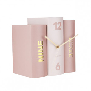 Ceas de masa patrat multicolor din hartie 20x20 cm Book Three Present Time
