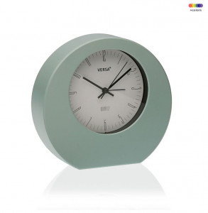 Ceas de masa rotund verde/alb din plastic 17x18,2 cm Mint Alarm Clock Versa Home