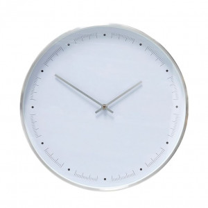 Ceas de perete rotund alb/argintiu din metal 40 cm Time Hubsch
