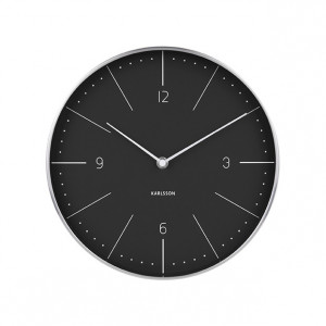Ceas de perete rotund gri/negru din otel 28 cm Sheridan Present Time