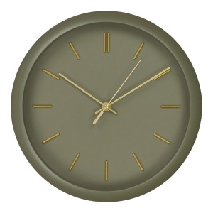 Ceas de perete rotund verde din plastic 30 cm Rossano House Nordic