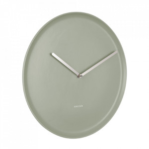 Ceas de perete rotund verde jad din portelan 35 cm Plate Present Time