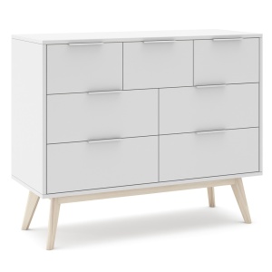 Comoda alba din lemn 120 cm Campus Quiet Object