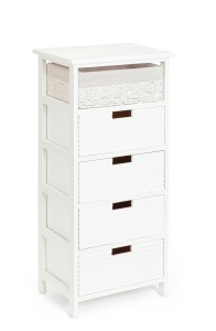 Comoda alba din lemn 40 cm Leonie Tall Bizzotto