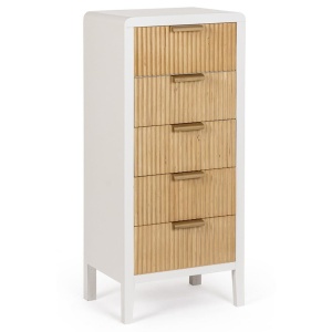 Comoda din lemn alb/maro 40 cm Charley S Bizzotto