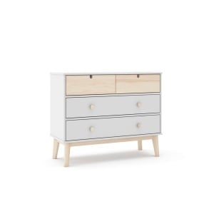 Comoda maro/alba din lemn 100 cm Estefania The Home Collection