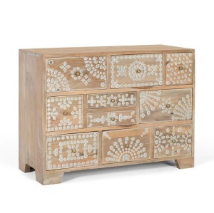 Comoda maro/alba din lemn 81 cm Tero Giner y Colomer