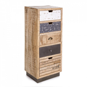 Comoda maro din lemn 45 cm Tudor Tall Bizzotto