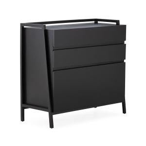 Comoda neagra din lemn 108 cm Antony Thai Natura