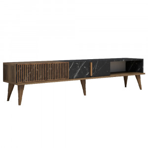 Comoda TV maro inchis/neagra 180 cm Milan The Home Collection