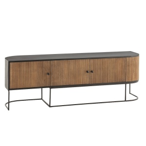 Comoda TV maro/neagra din lemn 160 cm Cube Quiet Object