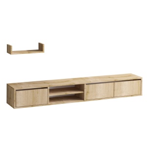 Comoda TV si raft maro stejar Heka The Home Collection