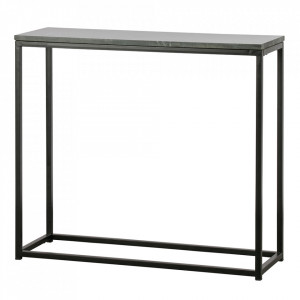 Consola neagra din marmura si fier 90 cm Thomas Be Pure Home