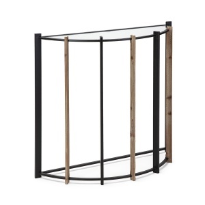 Consola neagra/ maro din metal 81 cm Terry Thai Natura