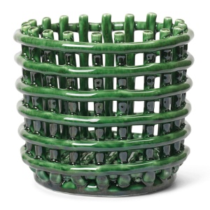 Cos verde din ceramica Clara Small Ferm Living