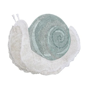 Covor pentru copii crem/albastru din bumbac 100x120 cm Snail Lorena Canals