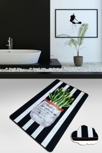 Covoras de baie multicolor din fibre sintetice 80x100 cm Aloevera The Home Collection