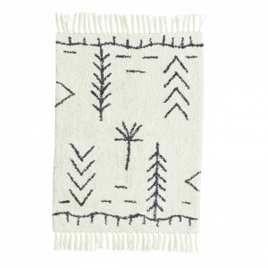 Covoras pentru baie gri/ivoriu din bumbac 60x90 cm Boddum Madam Stoltz