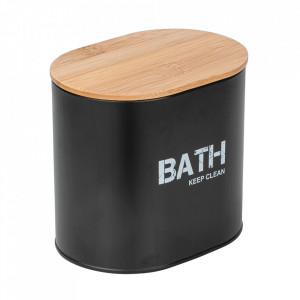 Cutie cu capac neagra/maro din metal Gara Wenko