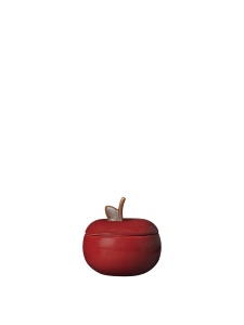 Cutie cu capac rosie din ceramica Apple Ferm Living