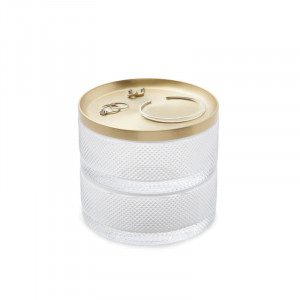 Cutie pentru bijuterii transparenta/maro alama din metal Tesora Umbra