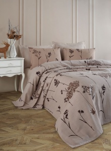Cuvertura maro din bumbac 200x235 cm Efil Double The Home Collection