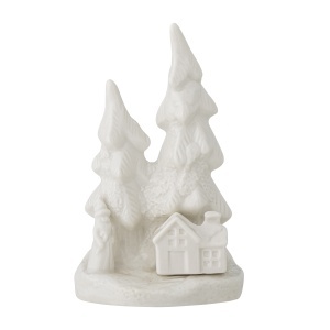 Decoratiune alba din ceramica 14 cm Fadima Bloomingville