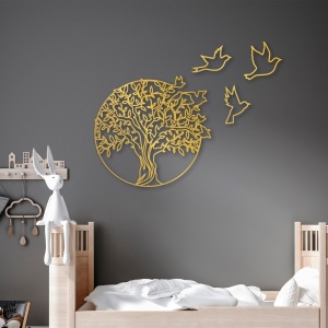 Decoratiune de perete aurie din metal 56x61 cm Sedea The Home Collection