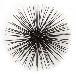 Decoratiune de perete aurie/neagra din metal 15x29 cm Evio Thai Natura