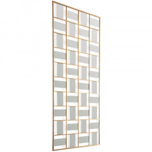Decoratiune de perete cu oglinda aurie din metal 76x187 cm Luki Thai Natura