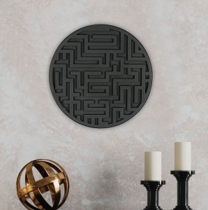 Decoratiune de perete neagra din lemn 33 cm Maze The Home Collection