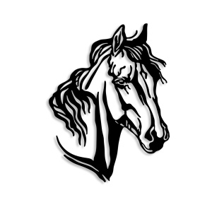Decoratiune de perete neagra din metal 43x56 cm Horse 2 The Home Collection