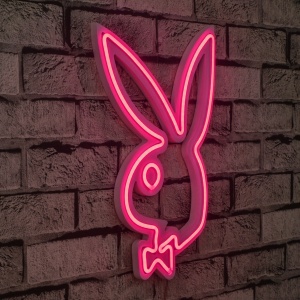 Decoratiune luminoasa roz din plastic Playboy The Home Collection