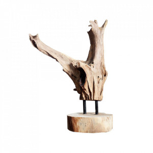 Decoratiune maro din lemn si metal 30 cm Flame Invicta Interior