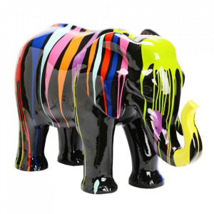 Decoratiune multicolora din rasina 58 cm Elephant Amadeus