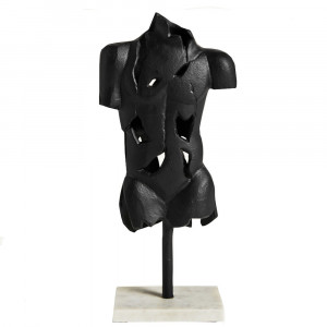 Decoratiune neagra/alba din metal 42 cm Messier Vical Home