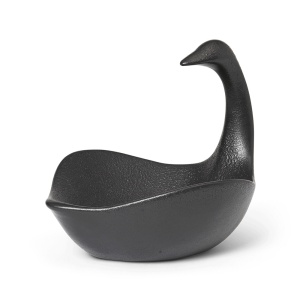 Decoratiune neagra din ceramica 27 cm Swan Ferm Living