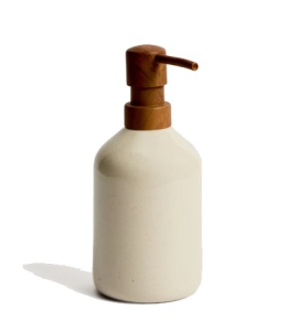 Dispenser sapun lichid ecru din ceramica 8x18 cm Noris Kave Home