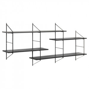 Etajera de perete neagra din metal 79 cm Belfast Quiet Object