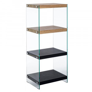 Etajera maro/neagra din sticla 101 cm Line Wood Bizzotto