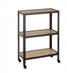 Etajera maro/negru din metal si MDF 85 cm Fredrika The Home Collection