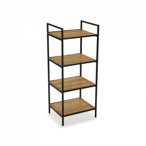 Etajera neagra/maro din metal si MDF 95 cm Gun Shelf Medium Versa Home