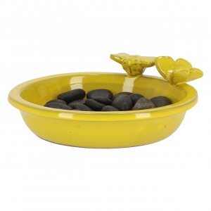 Fantana pentru insecte galbena din ceramica Bee Butterfly Esschert Design