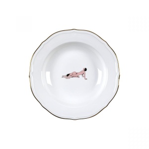 Farfurie adanca alba din ceramica 23 cm Seikantai Ramp Seletti