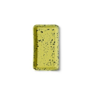 Farfurie intinsa galbena din ceramica 8x14 cm 70s ceramics Corn HKliving